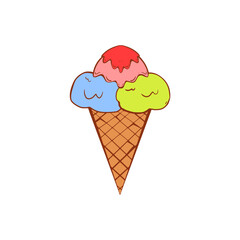 Isolated ice cream beach vector illustration