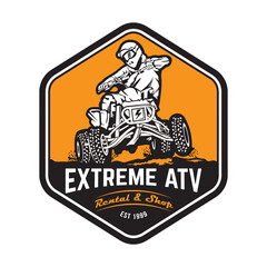 ATV Extreme sport racing, good for tshirt design,  championship event also Rental and Shop logo design