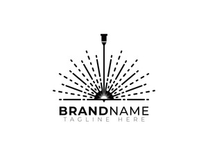 Simple Flat Laser Cutting Logo Template 