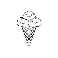 Isolated ice cream draw vector illustration