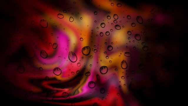 HD 4K dark red blurry watercolor art painting backgrounds and textures with colorful abstract art creations. Abstract blurry raindrops backdrop. Abstract futuristic art.