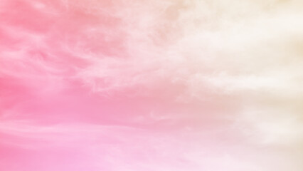 Pink sky white cloud background. sunlight day with sky wallpaper backdrop. mockup nature landscape free space backdrop. card or poster for environment protection.dramatic cloudscape beautiful pastel.