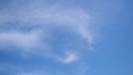 Blue sky white cloud background. sunlight day with sky wallpaper backdrop. mockup nature landscape free space backdrop. card or poster for environment protection.