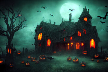3D rendering Halloween pumpkin background