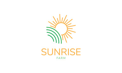 Obraz premium Sunrise Logo Concept sign icon symbol Design. Natural Logotype. Vector illustration template