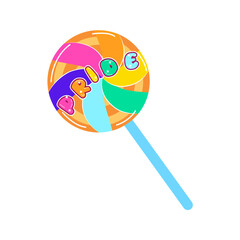 Isolated candy rainbow vector illustration