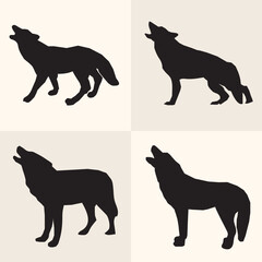 silhouettes of dogs