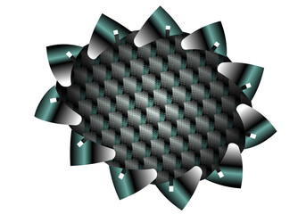 silver and green shield element 