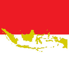 Map with flag indonesia indonesia background.