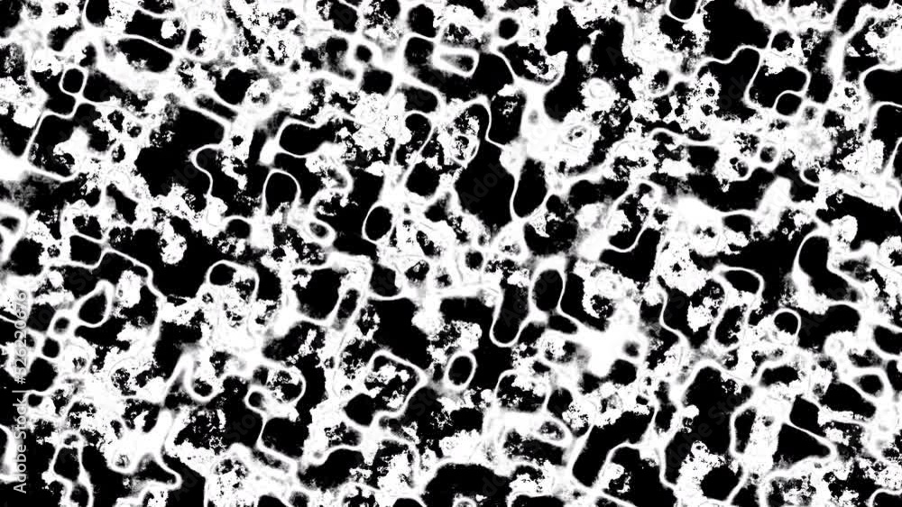 Aufkleber animation of grunge motion. grunge black and white fractal noise texture animation in stop motion ef