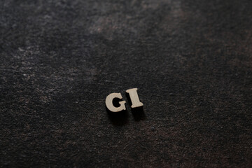 the initials of the letter gi. g and i.