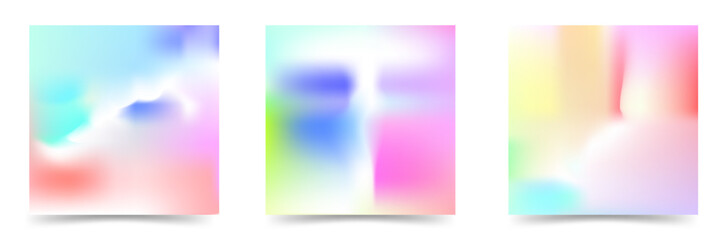 Vector holographic background. Set  of holographic backgrounds.Color gradient abstract background.