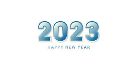 flat design happy new year 2023 on white background
