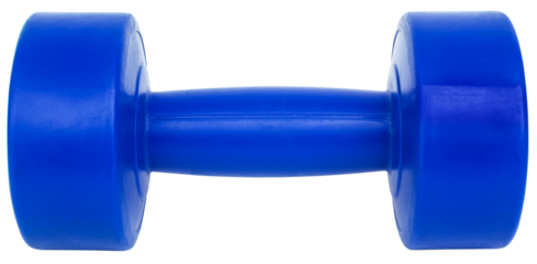 Blue dumbbell isolated for design