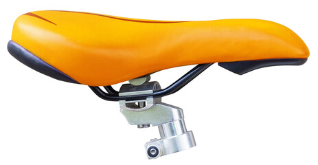 Orange bike seat isolated for design
