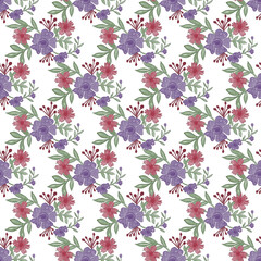 Flowers Seamless pattern Watercolor