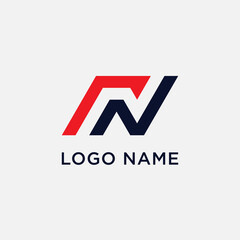 letter r n logo design