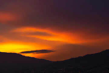 Obraz premium Sunset of the city of Medellin