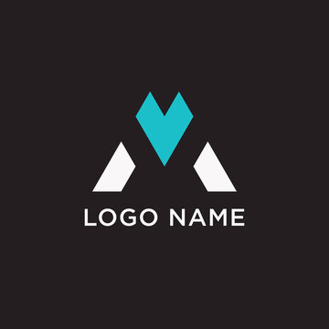 letter v m logo vector