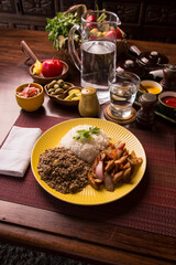 Pollo saltado con lentejas sauted chicken with lentils peruvian gourmet restaurant comfort food