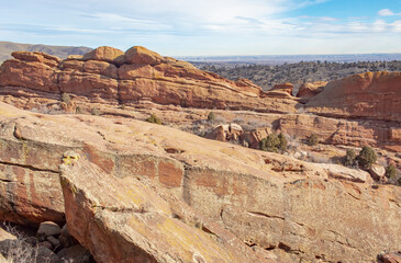 Rocky cliff view at the Red Rock Amphitheater in Denver Colorado