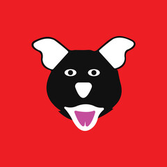 Happy dog animal logo design 