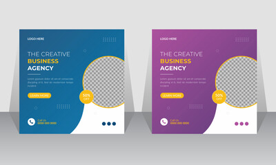 Modern creative marketing agency social media post banner design template and Instagram promotion abstract layout