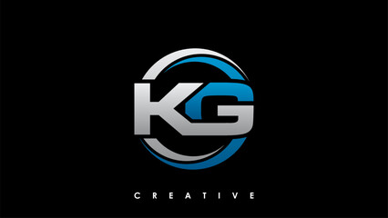 KG Letter Initial Logo Design Template Vector Illustration - obrazy, fototapety, plakaty