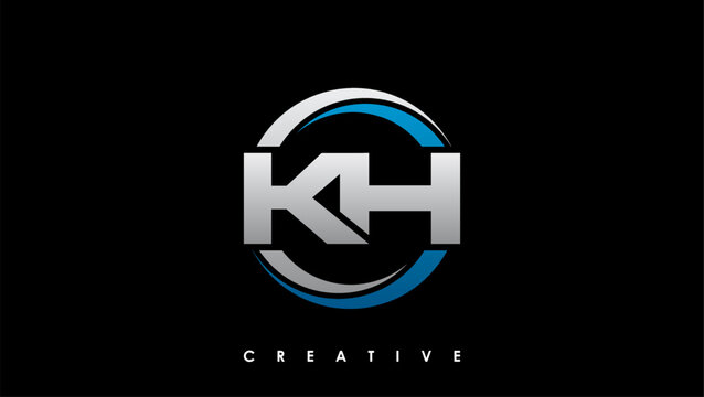 KH Letter Initial Logo Design Template Vector Illustration