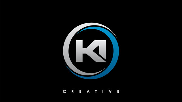 KI Letter Initial Logo Design Template Vector Illustration