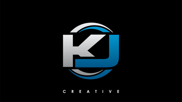 KJ Letter Initial Logo Design Template Vector Illustration