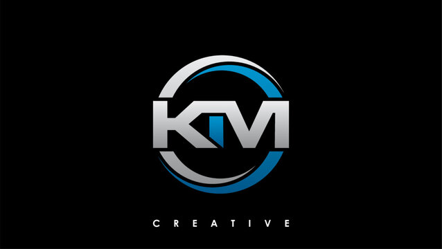 KM Letter Initial Logo Design Template Vector Illustration