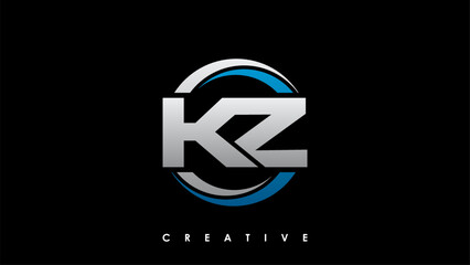 KZ Letter Initial Logo Design Template Vector Illustration