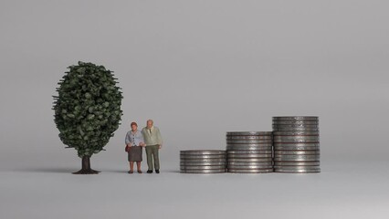 Miniature people and the concept of an aging society.
