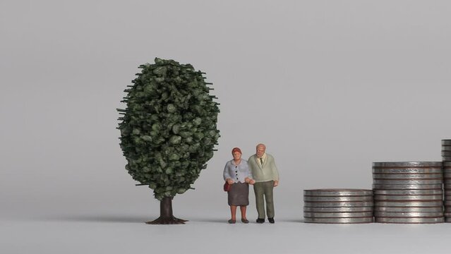 Miniature people and the concept of an aging society.

