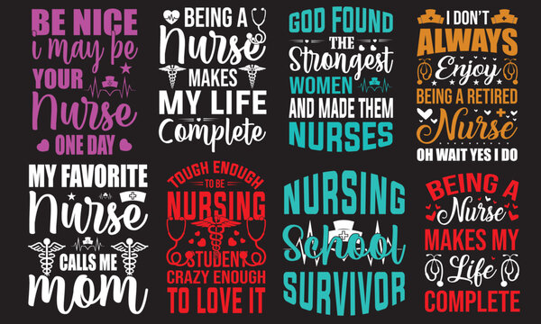 Nurse Quotes Svg T Shirt Design Bundle 