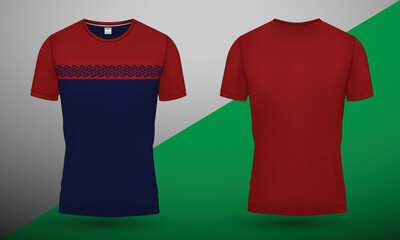 T Shirt Design and Mockup. Cut and Sew T shirt design template