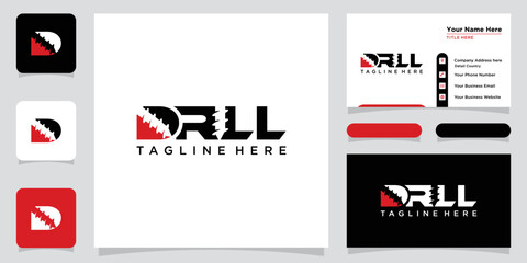 Simple typography text drill logo Vector - obrazy, fototapety, plakaty