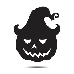 Halloween icon isolated on a white background. vector art, Emotional Pumpkin.