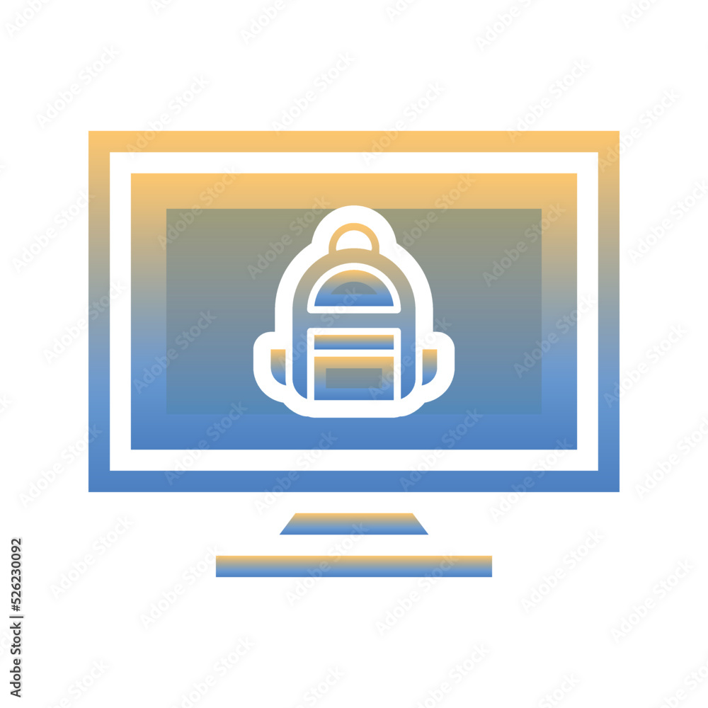 Poster monitor backpack logo gradient design template icon element