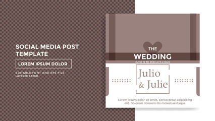 wedding greeting theme social media post template