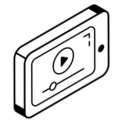 A video learning isometric line icon download