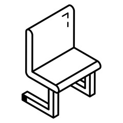 A class bench line icon design 
