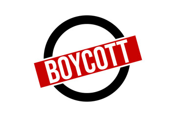 Boycott Stamp symbol isolated on white background, illustration - obrazy, fototapety, plakaty