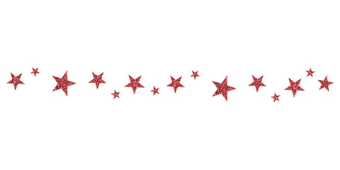 Red Glittering Star Decorative Line