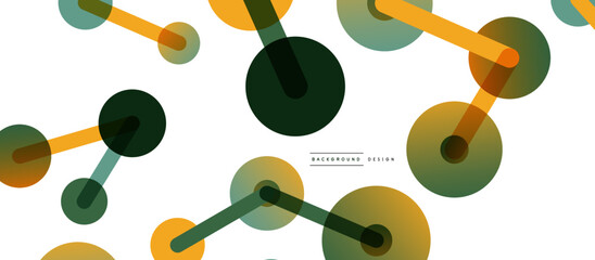 Abstract background. Round dots connected by lines. Trendy techno business template for wallpaper, banner, background or landing