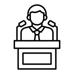 Politician Line Icon