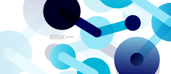 Line points connections geometric abstract background. Circles connected by lines. Trendy techno business template for wallpaper, banner, background or landing