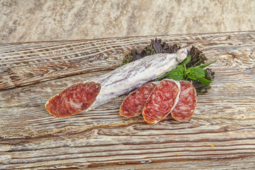 Spanish pork fuet dry sausage