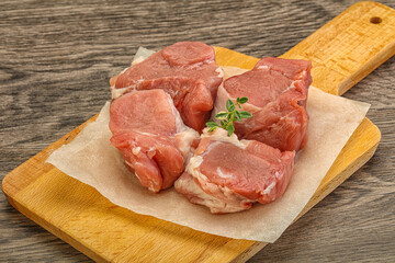 Raw pork tenderloin for cooking